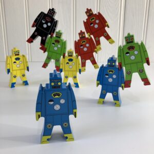 Retro Wooden Stacking Robots